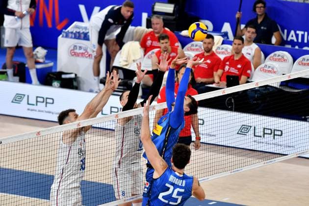 Ljubljana, Slovenia, 16th July 2024: The IVNL Volleyball Nations League, Week 3 match, between Serbia and Italy at Arena Stozice, Ljubljana, Slovenia. (Natasa Kupljenik SPP) Copyright: xNatasaxKupljenikx xSPPx SPP_1015507