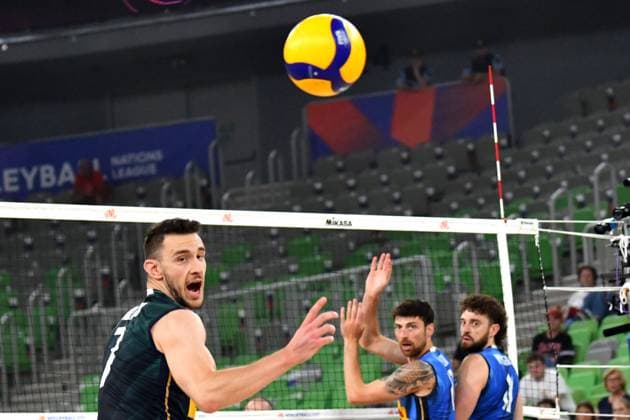 Ljubljana, Slovenia, 16th July 2024: Fabio Balaso of Italy in action during the IVNL Volleyball Nations League, Week 3 match, between Serbia and Italy at Arena Stozice, Ljubljana, Slovenia. (Natasa Kupljenik SPP) Copyright: xNatasaxKupljenikx xSPPx SPP_1015534