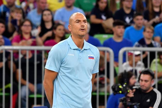 Ljubljana, Slovenia, 16th July 2024: Fabio Soli head coach of Slovenia during the IVNL Volleyball Nations League, Week 3 match, between Canada and Slovenia at Arena Stozice, Ljubljana, Slovenia. (Natasa Kupljenik SPP) Copyright: xNatasaxKupljenikx xSPPx SPP_1015848