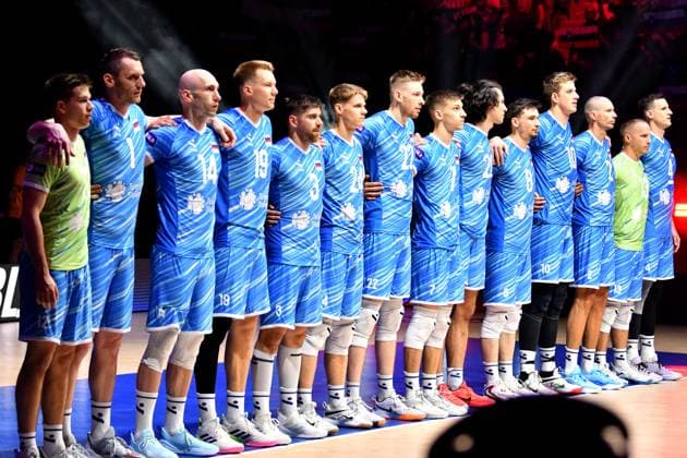 Ljubljana, Slovenia, 16th July 2024: Team Slovenia during the IVNL Volleyball Nations League, Week 3 match, between Canada and Slovenia at Arena Stozice, Ljubljana, Slovenia. (Natasa Kupljenik SPP) Copyright: xNatasaxKupljenikx xSPPx SPP_1015849