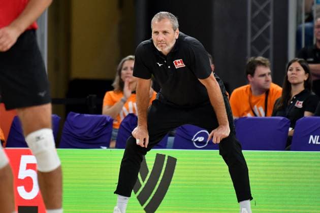 Ljubljana, Slovenia, 16th July 2024: Daniel Lewis head coach of Canada during the IVNL Volleyball Nations League, Week 3 match, between Canada and Slovenia at Arena Stozice, Ljubljana, Slovenia. (Natasa Kupljenik SPP) Copyright: xNatasaxKupljenikx xSPPx SPP_1015862