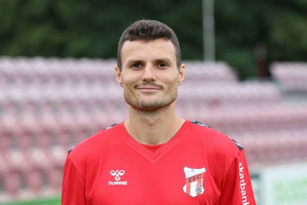 Sport Men Football Soccer Season 2025 26 16 07 2025 Bluechip Arena Meuselwitz ZFC Meuselwitz Team Photo Portrait Fabian Raithel Meuselwitz Thueringen Germany
