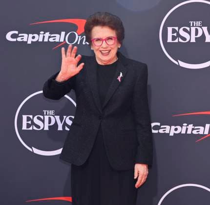 Billie Jean King attends the annual ESPY Awards at the Dolby Theatre in the Hollywood section of Los Angeles on Wednesday, July 16, 2025. The annual event honors the top athletes and performances of the year.  LAP2025071612 JIMxRUYMEN
