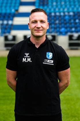 Physiotherapist Marcel Möller, 1 FC Magdeburg 2 Football Bundesliga portrait appointment 2 BL 2025 2026 official photo appointment 1 FC Magdeburg in the Avnet Arena in Magdeburg portrait, portrait, single picture, Germany, football, men, GER, 16 07 2025 Christian Schroedter