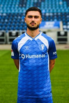 Samuel Loric, 1 FC Magdeburg 2 Football Bundesliga portrait appointment 2 BL 2025 2026 official photo appointment 1 FC Magdeburg in the Avnet Arena in Magdeburg portrait, portrait, single picture, Germany, football, men, GER, 16 07 2025 Christian Schroedter