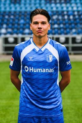 Dariusz Stalmach, 1 FC Magdeburg 2 Football Bundesliga portrait appointment 2 BL 2025 2026 official photo appointment 1 FC Magdeburg in the Avnet Arena in Magdeburg portrait, portrait, single image, Germany, football, men, GER, 16 07 2025 Christian Schroedter