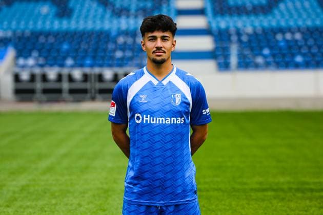 Laurin Ulrich, 1 FC Magdeburg 2 Soccer Bundesliga portrait appointment 2 BL 2025 2026 official photo appointment 1 FC Magdeburg in the Avnet Arena in Magdeburg portrait, portrait, single picture, Germany, soccer, men, GER, 16 07 2025 Christian Schroedter