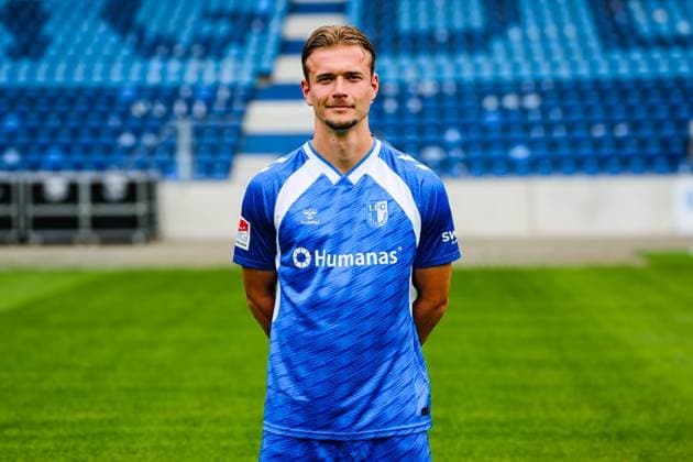 Alexander Ahl Holmström, 1 FC Magdeburg 2 Soccer Bundesliga portrait appointment 2 BL 2025 2026 official photo appointment 1 FC Magdeburg in the Avnet Arena in Magdeburg portrait, portrait, single picture, Germany, Soccer, Men, GER, 16 07 2025 Christian Schroedter