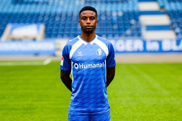 Lubambo Musonda, 1 FC Magdeburg 2 Soccer Bundesliga portrait appointment 2 BL 2025 2026 official photo appointment 1 FC Magdeburg in the Avnet Arena in Magdeburg portrait, portrait, single picture, Germany, Soccer, Men, GER, 16 07 2025 Christian Schroedter