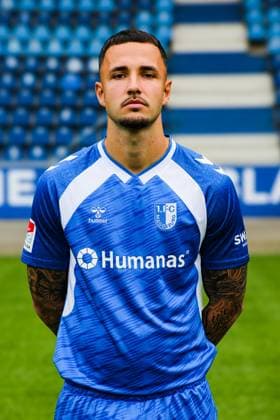 Falko Michel, 1 FC Magdeburg 2 Soccer Bundesliga portrait appointment 2 BL 2025 2026 official photo appointment 1 FC Magdeburg in the Avnet Arena in Magdeburg portrait, portrait, single picture, Germany, soccer, men, GER, 16 07 2025 Christian Schroedter