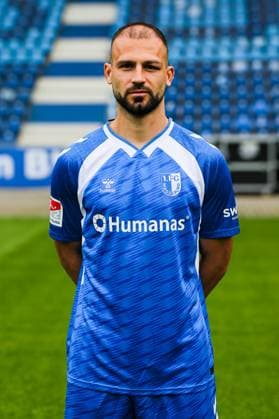 Aleksa Marusic, 1 FC Magdeburg 2 Soccer Bundesliga portrait appointment 2 BL 2025 2026 official photo appointment 1 FC Magdeburg in the Avnet Arena in Magdeburg portrait, portrait, single image, Germany, Soccer, Men, GER, 16 07 2025 Christian Schroedter