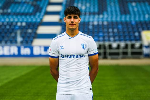 Goalkeeper Robert Kampa, 1 FC Magdeburg 2 Soccer Bundesliga portrait appointment 2 BL 2025 2026 official photo appointment 1 FC Magdeburg in the Avnet Arena in Magdeburg portrait, portrait, single picture, Germany, football, men, GER, 16 07 2025 Christian Schroedter