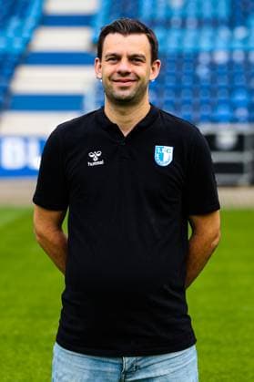 Scout Tim Schork, 1 FC Magdeburg 2 Soccer Bundesliga portrait appointment 2 BL 2025 2026 official photo appointment 1 FC Magdeburg in the Avnet Arena in Magdeburg portrait, portrait, single picture, Germany, football, men, GER, 16 07 2025 Christian Schroedter