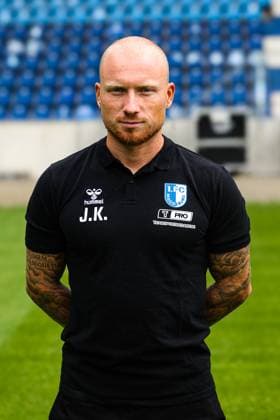 Rehab and athletic trainer Jannik Kirchenkamp, 1 FC Magdeburg 2 Soccer Bundesliga portrait appointment 2 BL 2025 2026 official photo appointment 1 FC Magdeburg in the Avnet Arena in Magdeburg portrait, portrait, single image, Germany, Soccer, Men, GER, 16 07 2025 Christian Schroedter