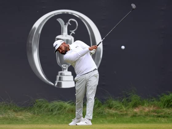 17th July 2025; Royal Portrush Golf Club, Portrush, County Antrim, Northern Ireland; The Open Golf Championship Round 1; JJ Spaun (USA) plays from the tee at the first hole  ActionPlus12814428 DavidxBlunsden