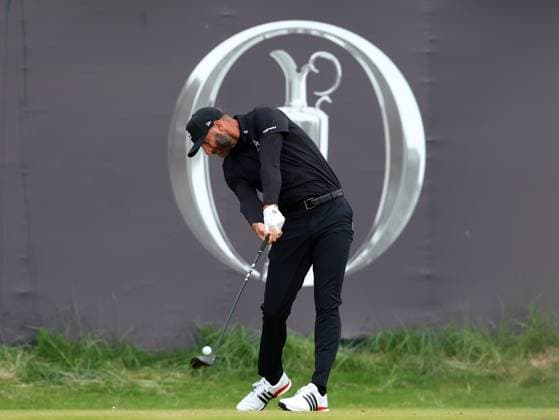 17th July 2025; Royal Portrush Golf Club, Portrush, County Antrim, Northern Ireland; The Open Golf Championship Round 1; Dustin Johnson (USA) plays from the tee at the first hole  ActionPlus12814377 DavidxBlunsden