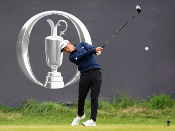 17th July 2025; Royal Portrush Golf Club, Portrush, County Antrim, Northern Ireland; The Open Golf Championship Round 1; Collin Morikawa (USA) plays from the tee at the first hole  ActionPlus12814441 DavidxBlunsden