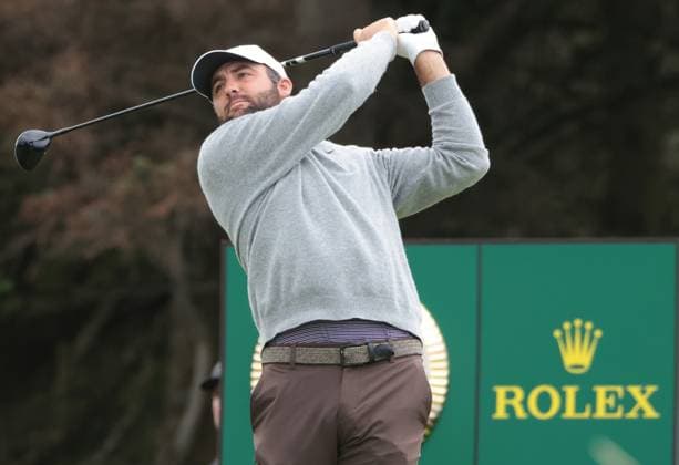 American Scottie Scheffler tees off on the fifth hole during the first round at the 153rd Open Championship at Royal Portrush Golf Club in Portrush, Northern Ireland on Thursday, July 17, 2025.  LON2025071730 HUGOxPHILPOTT