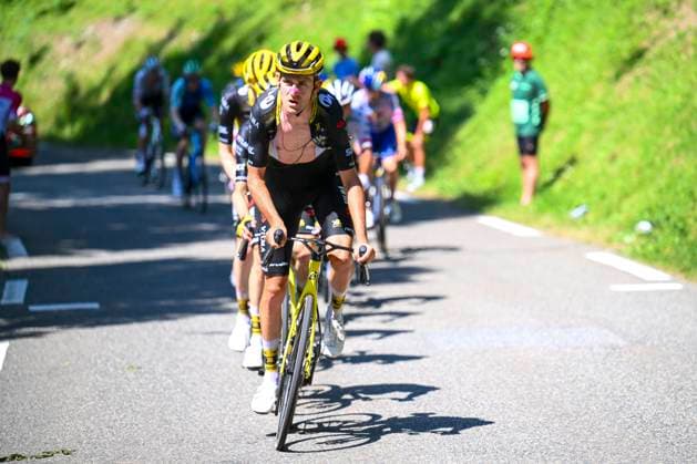 Tour de France 2025 Stage 12 HAUTACAM, FRANCE - JULY 17 : Benoot Tiesj (BEL) of Team Visma - Lease a Bike in action during stage 12 of the 112th edition of Tour de France an UCI World Tour 2.UWT cycling road race stage for Men Elite of 181 km with start in Auch and finish in Hautacam on July 17, 2025 in Hautacam, France, 17 07 2025 ( Motordriver Kenny Verfaillie - Hautacam France  Copyright: xVincentxKalutx