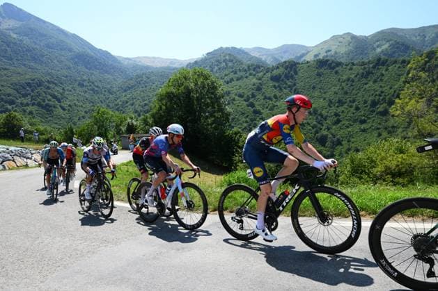 Tour de France 2025 Stage 12 HAUTACAM, FRANCE - JULY 17 : Skjelmose Mattias (DEN) of Lidl - Trek in action during stage 12 of the 112th edition of Tour de France an UCI World Tour 2.UWT cycling road race stage for Men Elite of 181 km with start in Auch and finish in Hautacam on July 17, 2025 in Hautacam, France, 17 07 2025 ( Motordriver Kenny Verfaillie - Hautacam France  Copyright: xVincentxKalutx