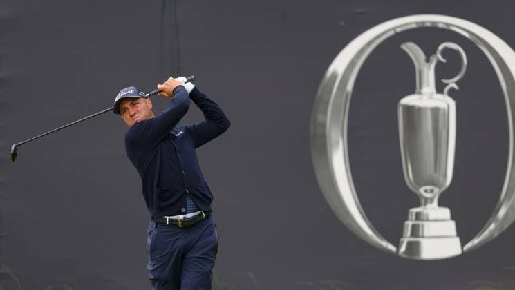 The 153rd Open Championship, Royal Portrush Golf Club, Co. Antrim 17 7 2025 Justin Thomas tees off at the 1st Justin Thomas tees off at the 1st 17 7 2025  Copyright: x INPHO BenxBradyx BB3_3565