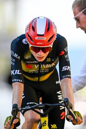 Tour de France 2025 Stage 12 HAUTACAM, FRANCE - JULY 17 : Vingegaard Jonas (DEN) of Team Visma - Lease a Bike at the finish line during stage 12 of the 112th edition of Tour de France an UCI World Tour 2.UWT cycling road race stage for Men Elite of 181 km with start in Auch and finish in Hautacam on July 17, 2025 in Hautacam, France, 17 07 2025 ( Motordriver Kenny Verfaillie - Hautacam France  Copyright: xJanxDexMeuleneirx