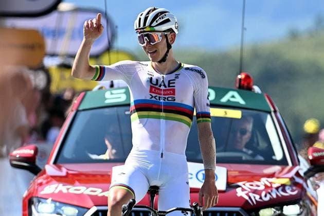 TDF 2025 BASTIEN ARBERET MAXPPP TADEJ POGACAR CYCLISME TOUR DE FRANCE 12E ETAPE ENTRE AUCH ET HAUTACAM, PHOTO DE L ARRIVEE LE JEUDI 17 JUILLET 2025 HAUTACAM HAUTES-PYRENEES FRANCE  Copyright: xMAXPPPxBASTIENxARBERETx ARB_0652 BAR2025071724