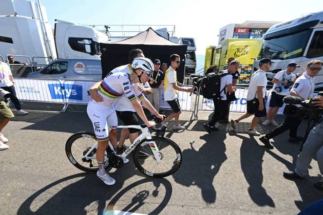 TDF 2025 BASTIEN ARBERET MAXPPP TADEJ POGACAR CYCLISME TOUR DE FRANCE 12E ETAPE ENTRE AUCH ET HAUTACAM, PHOTO DE L ARRIVEE LE JEUDI 17 JUILLET 2025 HAUTACAM HAUTES-PYRENEES FRANCE  Copyright: xMAXPPPxBASTIENxARBERETx BAR_7600 BAR2025071743
