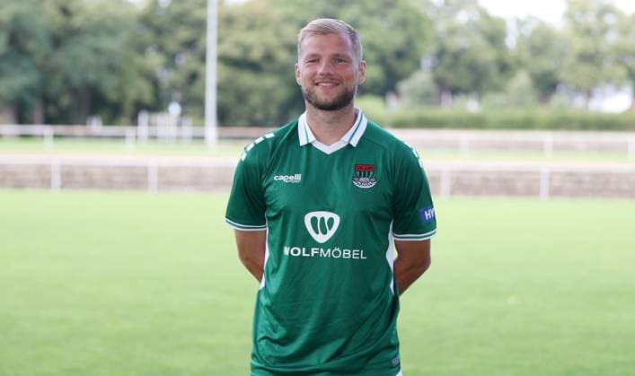 1 FC Schweinfurt 05, 3 Liga, Porträttermin 2025 2026 Johannes Geis 1 FC Schweinfurt 05 , single picture, portrait, landscape format Schweinfurt Sachs Stadion Bayern Germany