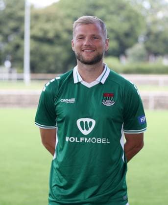 1 FC Schweinfurt 05, 3 Liga, Porträttermin 2025 2026 Johannes Geis 1 FC Schweinfurt 05 , single picture, portrait, portrait format Schweinfurt Sachs Stadion Bayern Germany