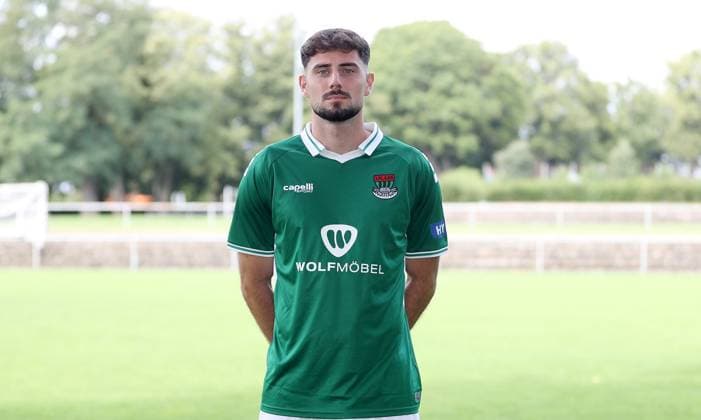 1 FC Schweinfurt 05, 3 Liga, Porträttermin 2025 2026 Lucas Zeller 1 FC Schweinfurt 05 , single picture, portrait, landscape format Schweinfurt Sachs Stadion Bayern Germany