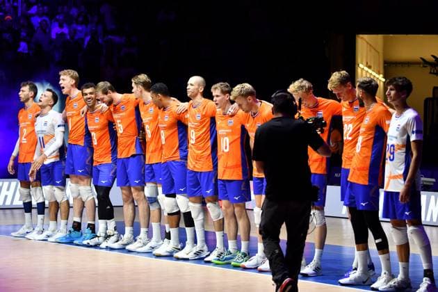 Ljubljana, Slovenia, 17th July 2024: Team Netherlands during the IVNL Volleyball Nations League, Week 3 match, between Netherlands and Slovenia at Arena Stozice, Ljubljana, Slovenia. (Natasa Kupljenik SPP) Copyright: xNatasaxKupljenikx xSPPx SPP_1018256