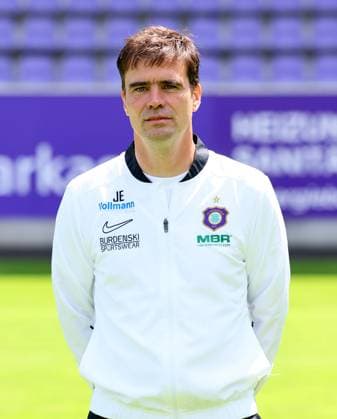 Team presentation Erz Aue 3 Liga Co Coach Jörg Emmerich, FC Erzgebirge Aue 3 Liga, Porträttermin 2025 2026 , Aue, 17 07 2025, Erzgebirgsstadion, Fußball , For editorial use only Only editorial use