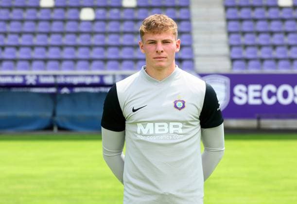 Team presentation Erz Aue 3 Liga goalkeeper Max Uhlig, FC Erzgebirge Aue 3 Liga, Porträttermin 2025 2026 , Aue, 17 07 2025, Erzgebirgsstadion, Fußball , For editorial use only Only editorial use