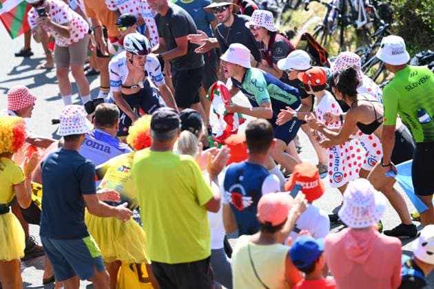 Tour de France 2025 Stage 12 HAUTACAM, FRANCE - JULY 17 : Evenepoel Remco (BEL) of Soudal - Quick Step during stage 12 of the 112th edition of Tour de France an UCI World Tour 2.UWT cycling road race stage for Men Elite of 181 km with start in Auch and finish in Hautacam on July 17, 2025 in Hautacam, France, 17 07 2025 ( Motordriver Kenny Verfaillie - Hautacam France  Copyright: xVincentxKalutx