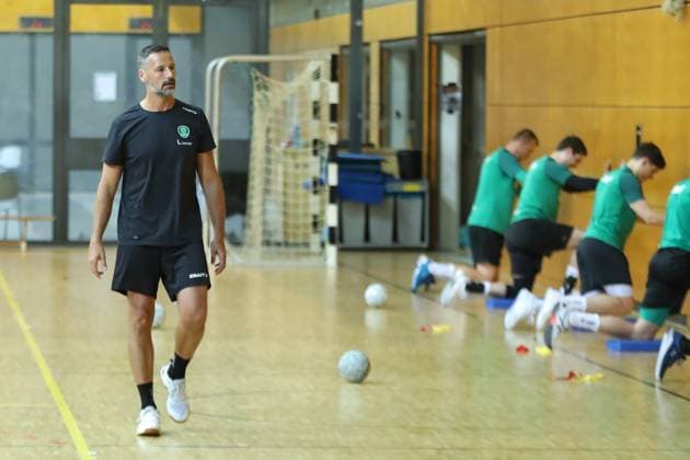 HBL1 Training kick-off of SC DHfK Leipzig, 17 07 25 Athletic trainer Hagen Pietrek SC DHfK Leipzig Handball, DAIKIN HBL, Season 2025 2026, Training kick-off of SC DHfK Leipzig on 17 07 25 in the Quarterback Immobilien Arena Leipzig Kleine Arena Copyright: xBEAUTIFULxSPORTS JanxKaeferx