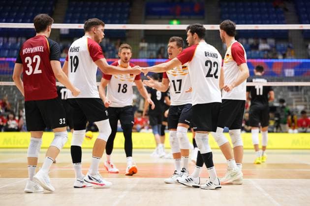 Germany team group, Mannschaftsbild, Totale (GER), JULY 17, 2025 - Volleyball : FIVB Volleyball Nations League 2025 Men s Preliminary Round match between Turkey 3-1 Germany at Chiba Port Arena, Chiba, Japan. Noxthirdxpartyxsales  aflo_297973351