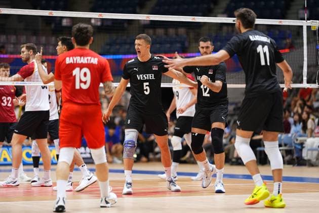Turkey team group, Mannschaftsbild, Totale (TUR), JULY 17, 2025 - Volleyball : FIVB Volleyball Nations League 2025 Men s Preliminary Round match between Turkey 3-1 Germany at Chiba Port Arena, Chiba, Japan. Noxthirdxpartyxsales  aflo_297973359