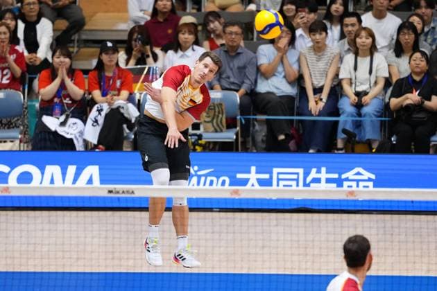 Johannes Tille (GER), JULY 17, 2025 - Volleyball : FIVB Volleyball Nations League 2025 Men s Preliminary Round match between Turkey 3-1 Germany at Chiba Port Arena, Chiba, Japan. Noxthirdxpartyxsales  aflo_297973362