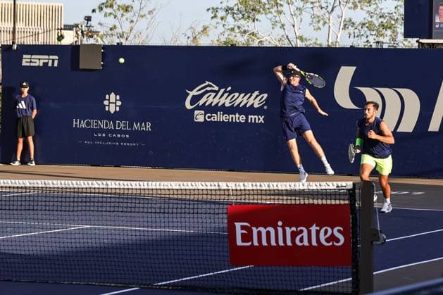 LOS CABOS TENNIS OPEN 2025 LOS CABOS TENNIS OPEN 2025 CASH TRACY VS RAM HARRISON 17072025 LOS CABOS, BAJA CALIFORNIA, MEXICO Photo of Robert Cash and James Tracy of the USA, during quarter final doubles game of Los Cabos Tennis Open 2025 held at the Court 1 of the Cabo Sports Complex of Los Cabos, Baja California, Mexico Photo Robert Cash and James Tracy of the USA, during quarter final doubles game of Los Cabos Tennis Open 2025 held at the Court 1 of the Cabo Sports Complex of Los Cabos, Baja California, Mexico PHOTO BY IMAGENSHOP AGENCIA FOTOGRAFICA LOS CABOS BAJA CALIFORNIA MEXICO Copyright: xIMAGENSHOPxAGENCIAxFOTOGRAFICAx