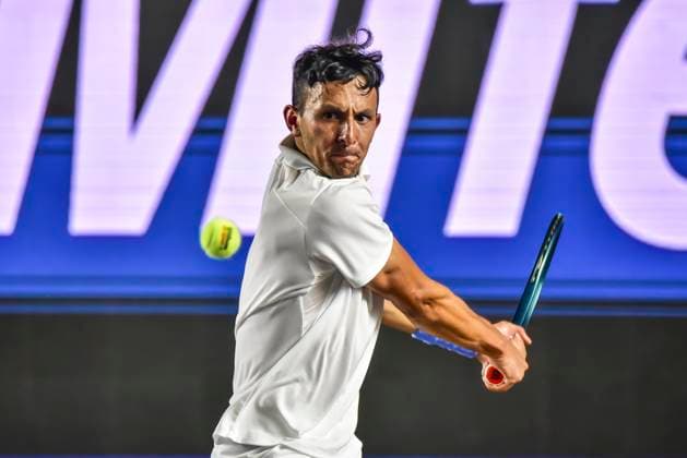 LOS CABOS TENNIS OPEN 2025, LOS CABOS TENNIS OPEN 2025 RUBLEV VS NAVA 17072025 LOS CABOS, BAJA CALIFORNIA, MEXICO Action photo of Emilio Nava of the USA, during quarter final singles game of Los Cabos Tennis Open 2025 held at the Mextenis Stadium of the Cabo Sports Complex of Los Cabos, Baja California, Mexico Action photo of Emilio Nava of the USA, during quarter final singles game of Los Cabos Tennis Open 2025 held at the Mextenis Stadium of the Cabo Sports Complex of Los Cabos, Baja California, Mexico PHOTO BY IMAGENSHOP AGENCIA FOTOGRAFICA LOS CABOS BAJA CALIFORNIA MEXICO Copyright: xIMAGENSHOPxAGENCIAxFOTOGRAFICAx