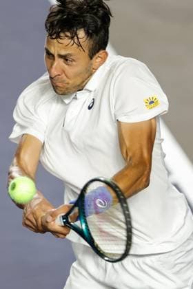 LOS CABOS TENNIS OPEN 2025, LOS CABOS TENNIS OPEN 2025 RUBLEV VS NAVA 17072025 LOS CABOS, BAJA CALIFORNIA, MEXICO Action photo of Emilio Nava of the USA, during quarter final singles game of Los Cabos Tennis Open 2025 held at the Mextenis Stadium of the Cabo Sports Complex of Los Cabos, Baja California, Mexico Action photo of Emilio Nava of the USA, during quarter final singles game of Los Cabos Tennis Open 2025 held at the Mextenis Stadium of the Cabo Sports Complex of Los Cabos, Baja California, Mexico PHOTO BY IMAGENSHOP AGENCIA FOTOGRAFICA LOS CABOS BAJA CALIFORNIA MEXICO Copyright: xIMAGENSHOPxAGENCIAxFOTOGRAFICAx