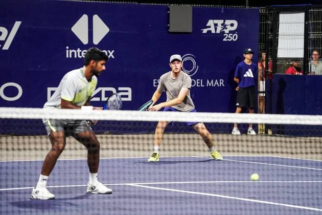 LOS CABOS TENNIS OPEN 2025, LOS CABOS TENNIS OPEN 2025 CHANDRASEKAR STALDER VS TOMIC MONTEMAYOR 17072025 LOS CABOS, BAJA CALIFORNIA, MEXICO Action photo of Anirudh Chandrasekar of India and Reese Stalder of the USA, during quarter final singles game of Los Cabos Tennis Open 2025 held at the Court 1 of the Cabo Sports Complex of Los Cabos, Baja California, Mexico Action photo of Anirudh Chandrasekar of India and Reese Stalder of the USA during quarter final singles game of Los Cabos Tennis Open 2025 held at the Court 1 of the Cabo Sports Complex of Los Cabos, Los Cabos, Baja California, Mexico PHOTO BY IMAGENSHOP AGENCIA FOTOGRAFICA LOS CABOS BAJA CALIFORNIA MEXICO Copyright: xIMAGENSHOPxAGENCIAxFOTOGRAFICAx