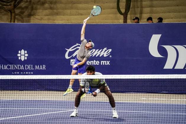 LOS CABOS TENNIS OPEN 2025, LOS CABOS TENNIS OPEN 2025 CHANDRASEKAR STALDER VS TOMIC MONTEMAYOR 17072025 LOS CABOS, BAJA CALIFORNIA, MEXICO Action photo of Anirudh Chandrasekar of India and Reese Stalder of the USA, during quarter final singles game of Los Cabos Tennis Open 2025 held at the Court 1 of the Cabo Sports Complex of Los Cabos, Baja California, Mexico Action photo of Anirudh Chandrasekar of India and Reese Stalder of the USA during quarter final singles game of Los Cabos Tennis Open 2025 held at the Court 1 of the Cabo Sports Complex of Los Cabos, Los Cabos, Baja California, Mexico PHOTO BY IMAGENSHOP AGENCIA FOTOGRAFICA LOS CABOS BAJA CALIFORNIA MEXICO Copyright: xIMAGENSHOPxAGENCIAxFOTOGRAFICAx