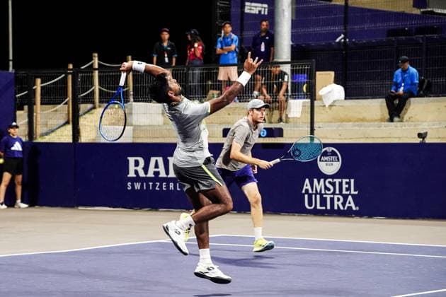 LOS CABOS TENNIS OPEN 2025 CHANDRASEKAR STALDER VS TOMIC MONTEMAYOR 17072025 LOS CABOS, BAJA CALIFORNIA, MEXICO Action photo of Anirudh Chandrasekar of India and Reese Stalder of the USA, during quarter final singles game of Los Cabos Tennis Open 2025 held at the Court 1 of the Cabo Sports Complex of Los Cabos, Baja California, Mexico Action photo of Anirudh Chandrasekar of India and Reese Stalder of the USA during quarter final singles game of Los Cabos Tennis Open 2025 held at the Court 1 of the Cabo Sports Complex of Los Cabos, Baja California, Mexico PHOTO BY IMAGENSHOP AGENCIA FOTOGRAFICA LOS CABOS BAJA CALIFORNIA MEXICO Copyright: xIMAGENSHOPxAGENCIAxFOTOGRAFICAx