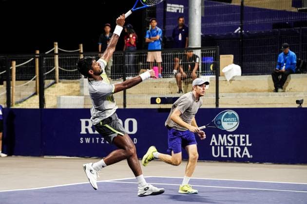 LOS CABOS TENNIS OPEN 2025, LOS CABOS TENNIS OPEN 2025 CHANDRASEKAR STALDER VS TOMIC MONTEMAYOR 17072025 LOS CABOS, BAJA CALIFORNIA, MEXICO Action photo of Anirudh Chandrasekar of India and Reese Stalder of the USA, during quarter final singles game of Los Cabos Tennis Open 2025 held at the Court 1 of the Cabo Sports Complex of Los Cabos, Baja California, Mexico Action photo of Anirudh Chandrasekar of India and Reese Stalder of the USA during quarter final singles game of Los Cabos Tennis Open 2025 held at the Court 1 of the Cabo Sports Complex of Los Cabos, Baja California, Mexico PHOTO BY IMAGENSHOP AGENCIA FOTOGRAFICA LOS CABOS BAJA CALIFORNIA MEXICO Copyright: xIMAGENSHOPxAGENCIAxFOTOGRAFICAx