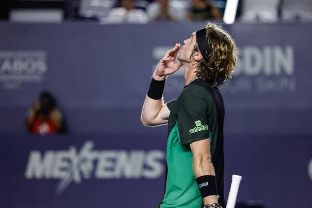 LOS CABOS TENNIS TENNIS OPEN 2025 LOS CABOS TENNIS OPEN 2025 RUBLEV VS NAVA 17072025 LOS CABOS, BAJA CALIFORNIA, MEXICO Action photo of Andrey Rublev of Russia, during quarter final singles game of Los Cabos Tennis Open 2025 held at the Mextenis Stadium of the Cabo Sports Complex of Los Cabos, Baja California, Mexico Action photo of Andrey Rublev of Russia, during quarter final singles game of Los Cabos Tennis Open 2025 held at the Mextenis Stadium of the Cabo Sports Complex of Los Cabos, Baja California, Mexico PHOTO BY IMAGENSHOP AGENCIA FOTOGRAFICA LOS CABOS BAJA CALIFORNIA MEXICO Copyright: xIMAGENSHOPxAGENCIAxFOTOGRAFICAx