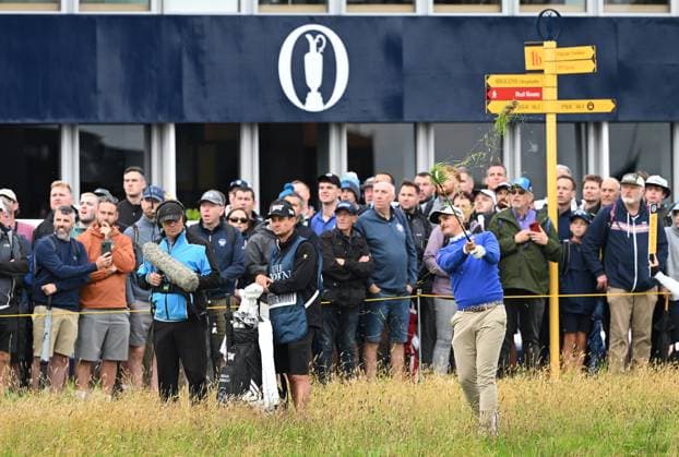 Christiaan Bezuidenhout on the 1st fairway The Open Championship, Day Two, Golf, Royal Portrush Golf Club, Portrush, Northern Ireland, UK - 18 Jul 2025 EDITORIAL USE ONLY No use with unauthorised audio, video, data, fixture lists, club league logos or live services. Online in-match use limited to 120 images, no video emulation. No use in betting, games or single club league player publications. Copyright: xGreigxCowie Shutterstockx 15402506d