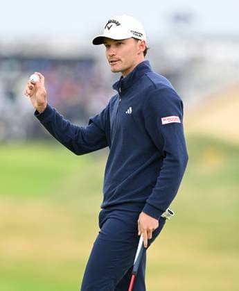 Rasmus Hojgaard on the 1st Green The Open Championship, Day Two, Golf, Royal Portrush Golf Club, Portrush, Northern Ireland, UK - 18 Jul 2025 EDITORIAL USE ONLY No use with unauthorised audio, video, data, fixture lists, club league logos or live services. Online in-match use limited to 120 images, no video emulation. No use in betting, games or single club league player publications. Copyright: xGreigxCowie Shutterstockx 15402506n