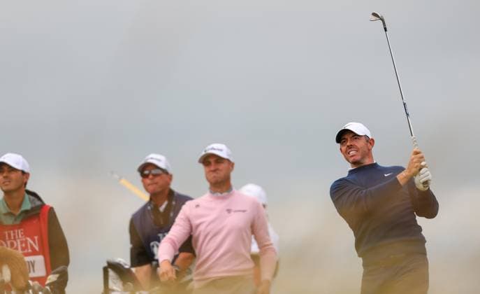 The 153rd Open Championship, Royal Portrush Golf Club, Co. Antrim 18 7 2025 Rory McIlroy tees off the third Rory McIlroy tees off the third 18 7 2025  Copyright: x INPHO BenxBradyx BB3_9635